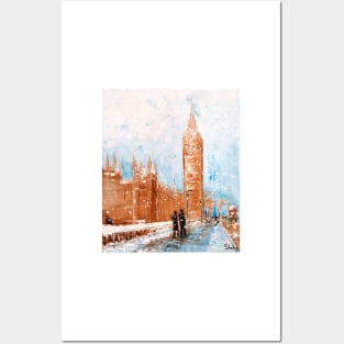 Snowfall in London Posters and Art